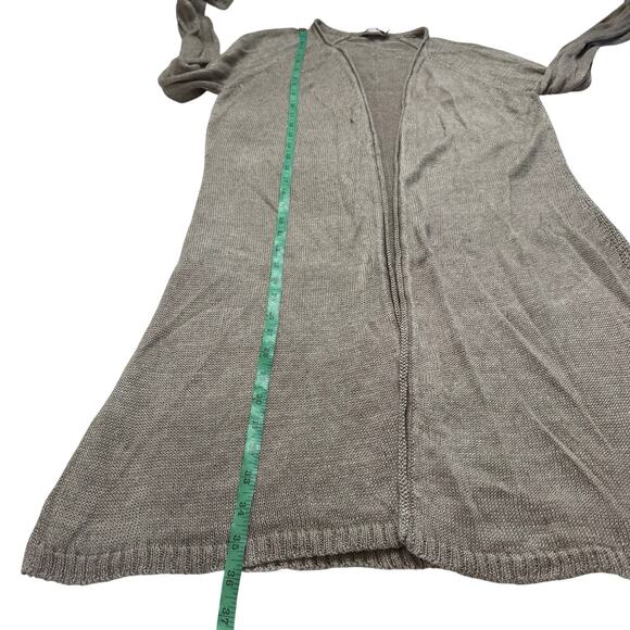 CALYPSO ST. BARTH Tan Linen Open Long Cardigan Size Large Womens Coastal Sweater - Picture 10 of 10